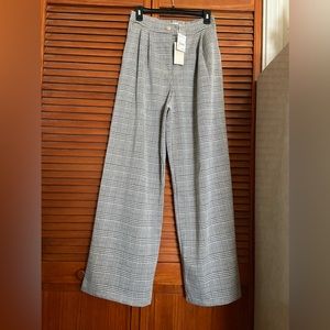 NWT checkered black and white wide leg trouser